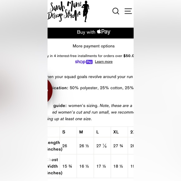 New! Sarah Marie Designs Run Squad Short sleeve Tee Shirt T-Shirt, Small $48 - Picture 5 of 5